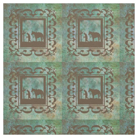 Westerne cowboy Prayer Design Fabric Stof (Swatch)