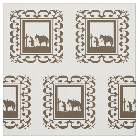Westerne cowboy Prayer Design Fabric Stof (Swatch)