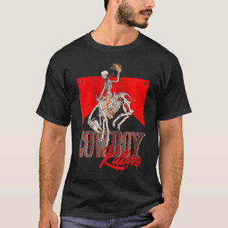 Westerne Cowboy Punchy Cowboy Killers Skull Skelet T-shirt