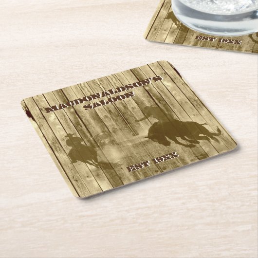 Westerne cowboy ranch themed kartonnen onderzetters (Schuin)