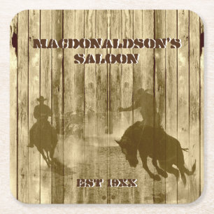 Westerne cowboy ranch themed kartonnen onderzetters