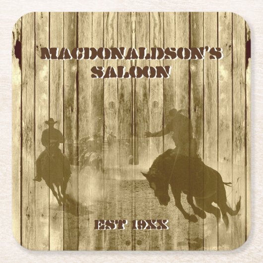 Westerne cowboy ranch themed kartonnen onderzetters (Voorkant)