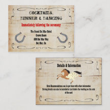 Westerne Cowboy Receptie Behuizing Kaart Invoegen