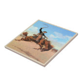  Westerne cowboy Riding Wild Bucking Horse Tegeltje (Zijkant)