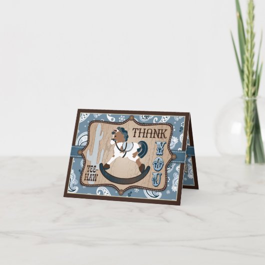 Westerne Cowboy Rocking Horse Bandanna Bedankt (Voorkant)