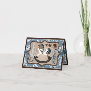 Westerne Cowboy Rocking Horse Bandanna Hartelijk d Bedankkaart