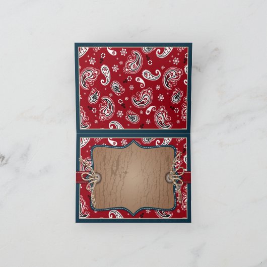 Westerne Cowboy Rocking Horse Bandanna Hartelijk d Bedankkaart (Binnen)