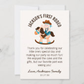 Westerne Cowboy Rocking Horse Boy Verjaardag Bedankkaart (Voorkant)