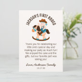 Westerne Cowboy Rocking Horse Boy Verjaardag Bedankkaart (Staand voorkant)