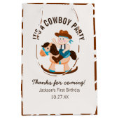 Westerne Cowboy Rocking Horse Boy Verjaardag Medium Cadeauzakje (Voorkant)