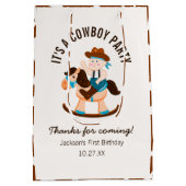Westerne Cowboy Rocking Horse Boy Verjaardag Medium Cadeauzakje (Achterkant)