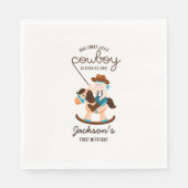 Westerne Cowboy Rocking Horse Boy Verjaardag Servet (Voorkant)