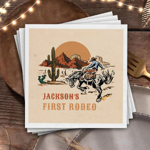 Westerne Cowboy Rodeo 1e verjaardag servetten