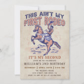 Westerne Cowboy Rodeo 2e Verjaardagsfeestuitnodigi Kaart (Voorkant)