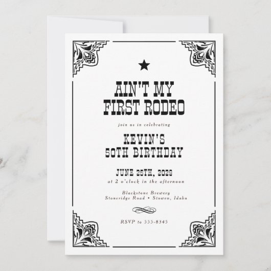  Westerne Cowboy Rodeo 50ste verjaardagsfeest Kaart (Voorkant)