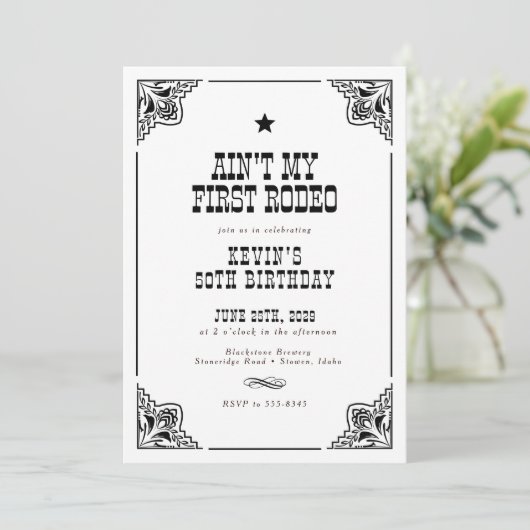  Westerne Cowboy Rodeo 50ste verjaardagsfeest Kaart (Staand voorkant)