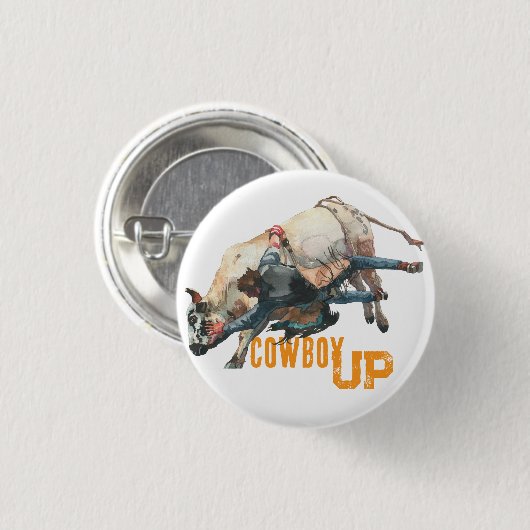 Westerne Cowboy Rodeo Bull Ronde Button 3,2 Cm (Voorkant /achterkant)