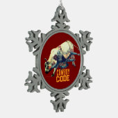 Westerne Cowboy Rodeo Bull Tin Sneeuwvlok Ornament (Links)