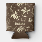 Westerne Cowboy Rodeo, gepersonaliseerd donker bru Blikjeskoeler (Voorkant)