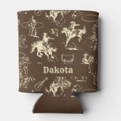 Westerne Cowboy Rodeo, gepersonaliseerd donker bru Blikjeskoeler (Achterkant)