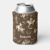 Westerne Cowboy Rodeo, gepersonaliseerd donker bru Blikjeskoeler (Blikje Achterkant)