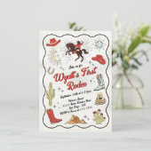 Westerne Cowboy Rodeo handgetekende Verjaardag Kaart (Staand voorkant)