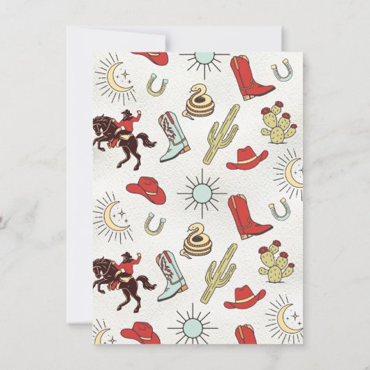 Westerne Cowboy Rodeo handgetekende Verjaardag Kaart (Achterkant)