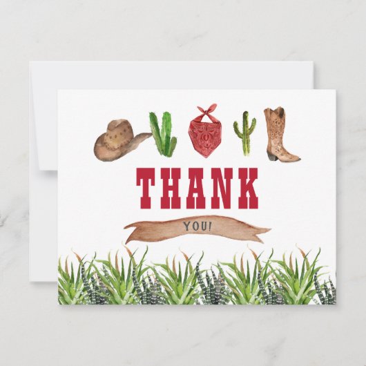 Westerne cowboy Rodeo - Hartelijk dank Bedankkaart (Voorkant)