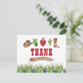 Westerne cowboy Rodeo - Hartelijk dank Bedankkaart (Staand voorkant)