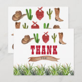 Westerne cowboy Rodeo - Hartelijk dank Bedankkaart (Voorkant / Achterkant)