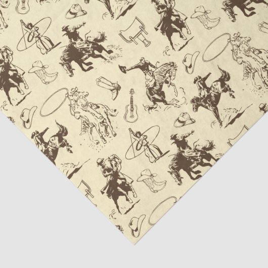 Westerne Cowboy Rodeo Horses Decoupage Tissuepapier (Detail)