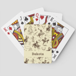 Westerne Cowboy Rodeo Horses gepersonaliseerd Pokerkaarten