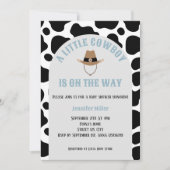 Westerne Cowboy Rodeo Koe Print Boy Baby shower Kaart (Voorkant)