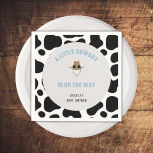 Westerne Cowboy Rodeo Koe Print Boy Baby shower Servet