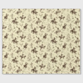 Westerne Cowboy Rodeo Pattern Beige Cadeaupapier (Vlak)