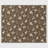 Westerne Cowboy Rodeo Pattern Donk Brown Cadeaupapier (Vlak)
