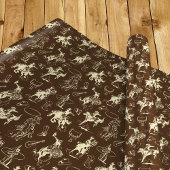 Westerne Cowboy Rodeo Pattern Donk Brown Cadeaupapier