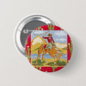 Westerne Cowboy Rodeo Rode Button (Voorkant /achterkant)
