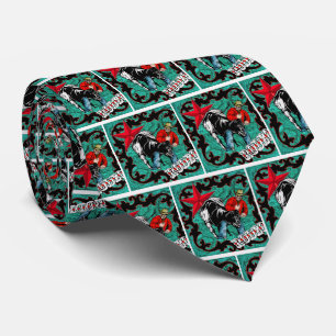Westerne Cowboy Rodeo Steer Wrestling Necktie Stropdas