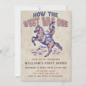 Westerne Cowboy Rodeo Verjaardag Hoe het Westen wa Kaart (Voorkant)