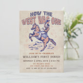 Westerne Cowboy Rodeo Verjaardag Hoe het Westen wa Kaart (Staand voorkant)