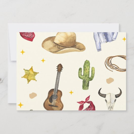 Westerne Cowboy Rodeo Verjaardagsfeestfoto Kaart (Achterkant)