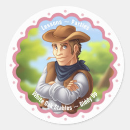 Westerne Cowboy Ronde Sticker