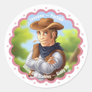 Westerne Cowboy Ronde Sticker