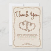 Westerne Cowboy Rope foto bruiloft dank je kaart (Voorkant)