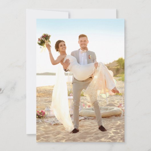 Westerne Cowboy Rope foto bruiloft dank je kaart (Achterkant)