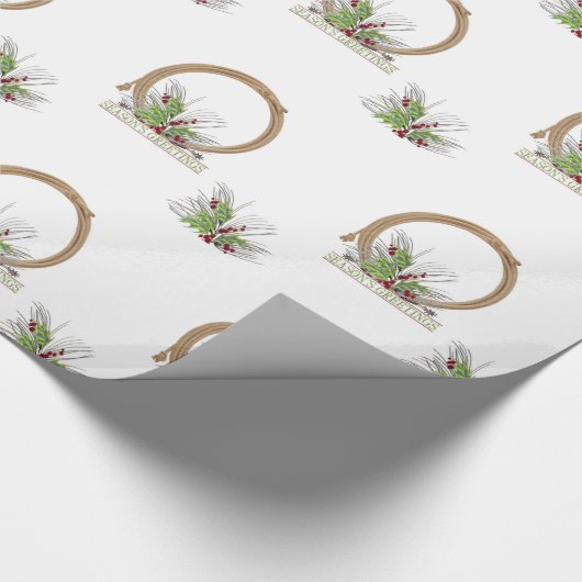 Westerne Cowboy Rope Kerstmis Cadeaupapier (Hoek)
