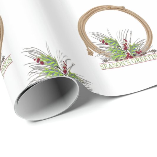 Westerne Cowboy Rope Kerstmis Cadeaupapier (Rol Hoek)