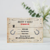 Westerne Cowboy RSVP Enclosure Kaart Insert (Staand voorkant)