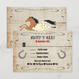 Westerne Cowboy RSVP Enclosure Kaart Insert